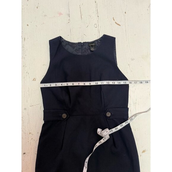 J. Crew Sheath Dress Size 4 Petite Cotton Retro Pinafore Button Waist Twill - Picture 8 of 11